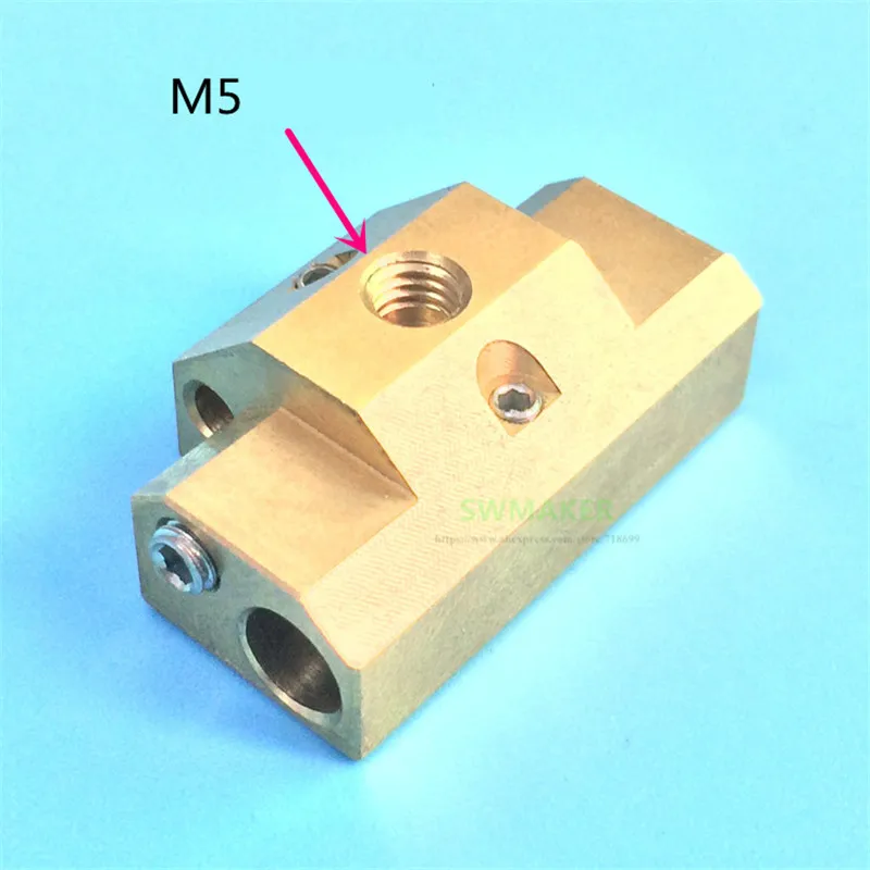 1pcs Dual Extrusion Cyclops Plus Brass Heater Block High Temperature Resistance for Multi Color Cyclops 2 In 1 Out Hotend