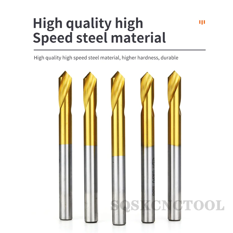 HSS 60 90 120 Degree NC Spot Drill Stub Spotting Location Center Drill Bit Prepare Guide Pilot Hole Chamfer Machine Tool