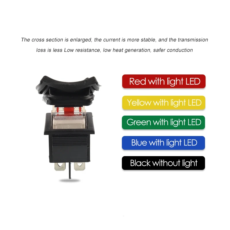1PCS 36x29mm Heavy Duty Waterproof Rocker Switch 4/6Pin 2/3 Position Light Illuminated 16A 250V KCD4 DPDT Toggle Rocker Switch
