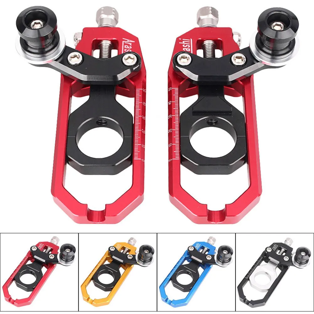 

1Pair Motorcycle Aluminum Chain Adjusters with Spool Tensioners Catena For Yamaha YZF R1 2004 2005