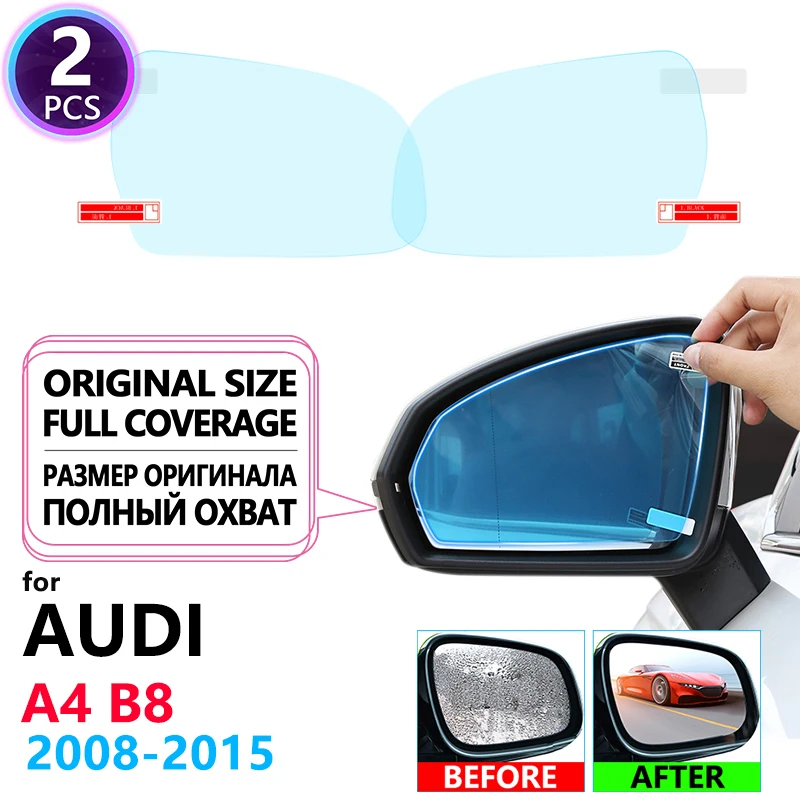 Full Cover Anti Fog Film Rainproof Rearview Mirrors for Audi A4 B8 S4 2008~2015 Car Sticker Accessories 2009 2010 2011 2012 2014