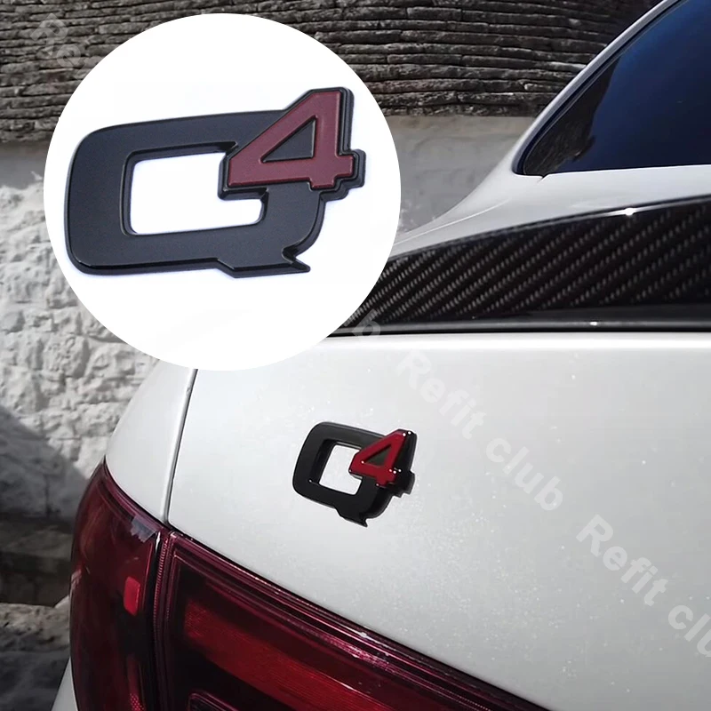 Black Q4 STELVIO Sticker Car Tail LOGO Styling Emblem Stickers for Alfa Romeo Giulia Stelvio Modification Accessories