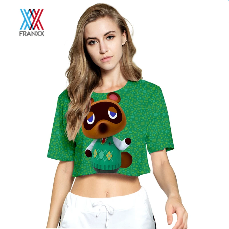 Animal Cosplay Costume T-shirt Shorts Suits Summer Tom Nook Shirt Clothing Girls Women Sport tshirt Shorts Running Set