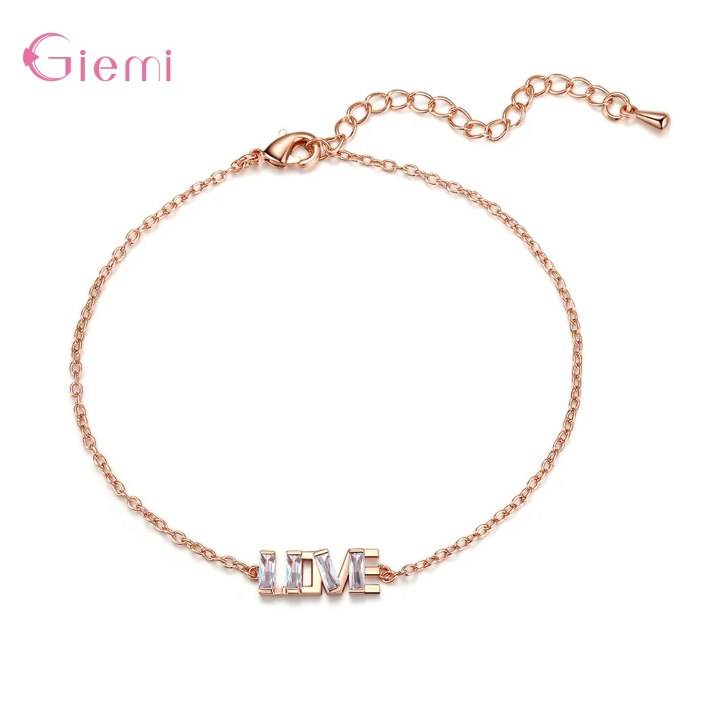 New Arrivals Popular 925 Silver Stunning Crystal Character Love Pendant Bracelet For Women Girl Lovers Anniversary Gift