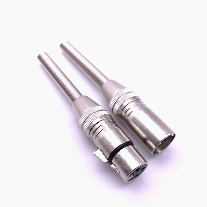 

1pcs high quality Audio 3Pin metal XLR Adapter Female/Male 3-cole Long tail spring plug Microphone Connector Plug MIC Adapter