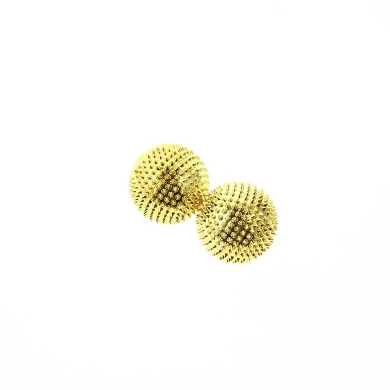 2Pcs/Set 4.5cm Gold Metal Relief and Deep Tissue Magnetic Hand Massager Roller Ball