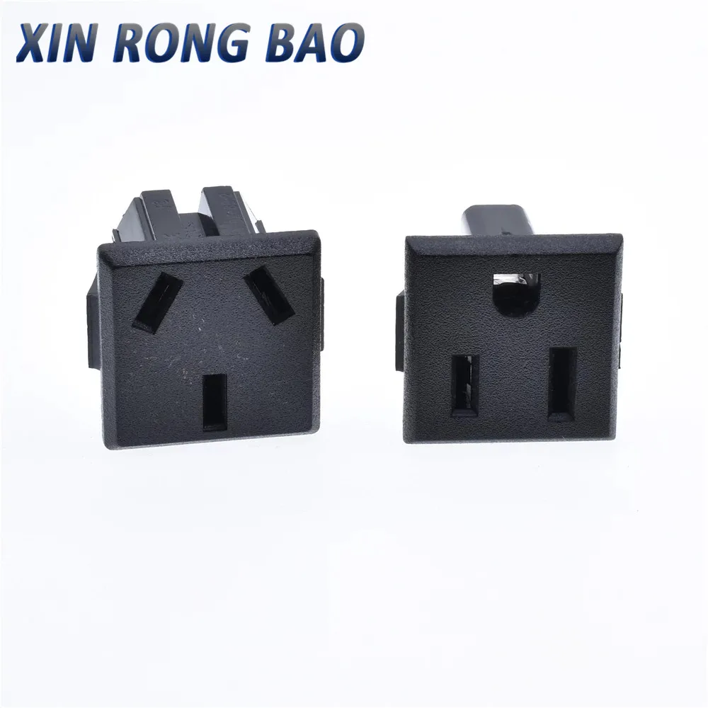 5pcs American Outlet Socket 3Pin 15A 125V AC Power Socket jack connector Power Plug Australian socket 3 pin black 10A 250V US/AU