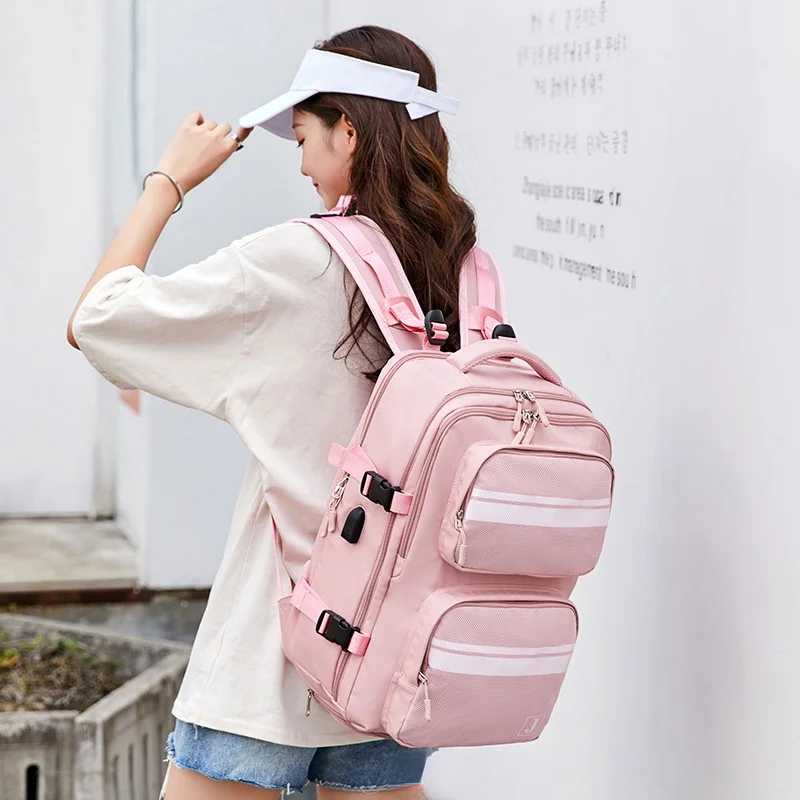 Women Backpack 15.6 Inch Laptop Backpack Anti Theft Bag Independent Shoe Bag USB Charging Travel Business Large Backpack Mochila