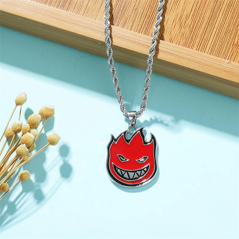 Fashion street fire man necklace male hip hop men and women all-match pendant with accessories hot sale