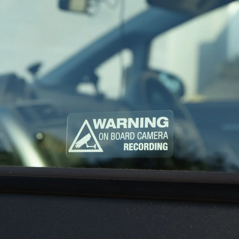 1PC Vinyl Warning on Board Camera Recording Window Truck Auto Vinyl Sticker Decor Car Styling Decoration Tools Accessories