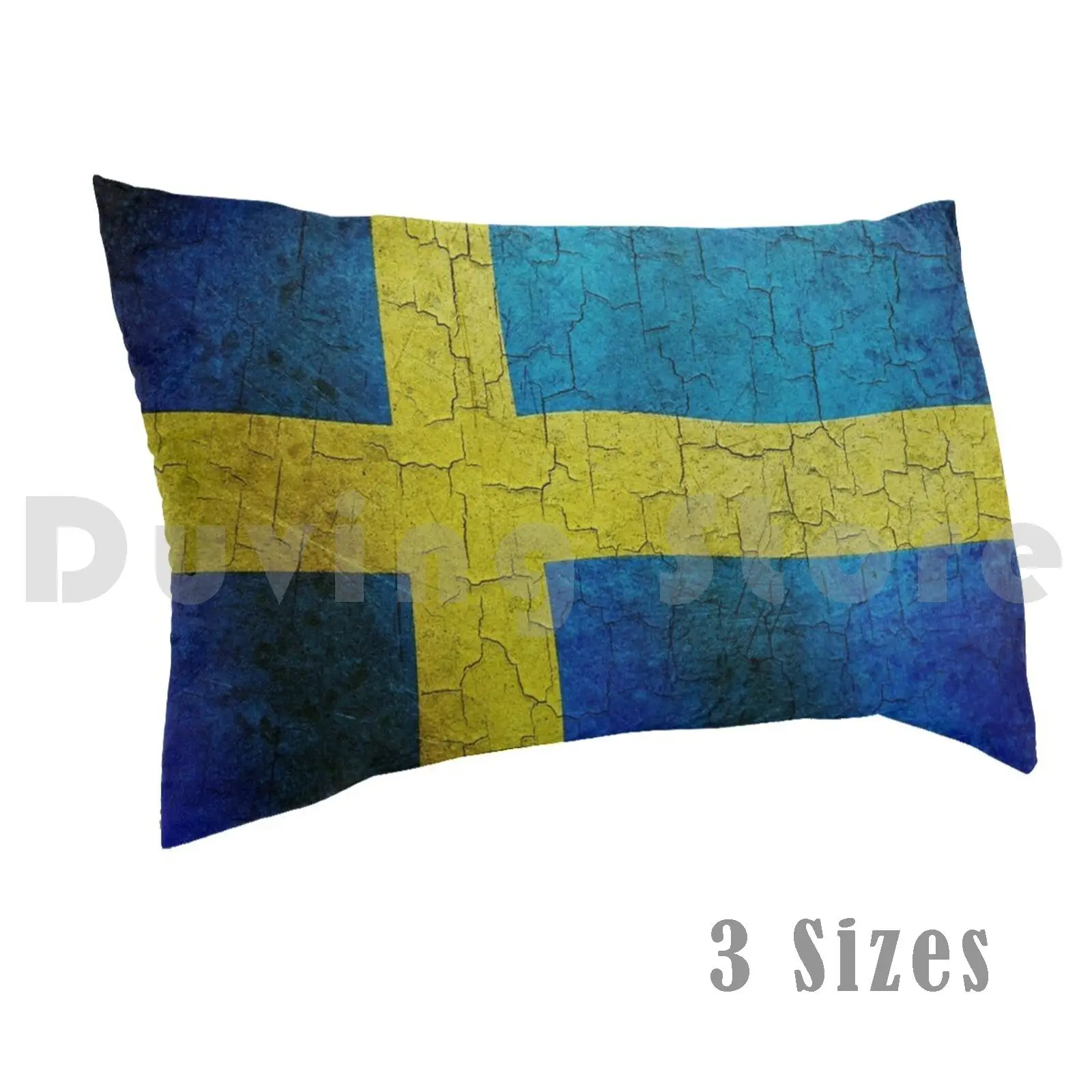 Cracked Sweden FlagPillow case Sweden Swedish Aged Country Dirty Faded Flag Grunge Nation Symbol