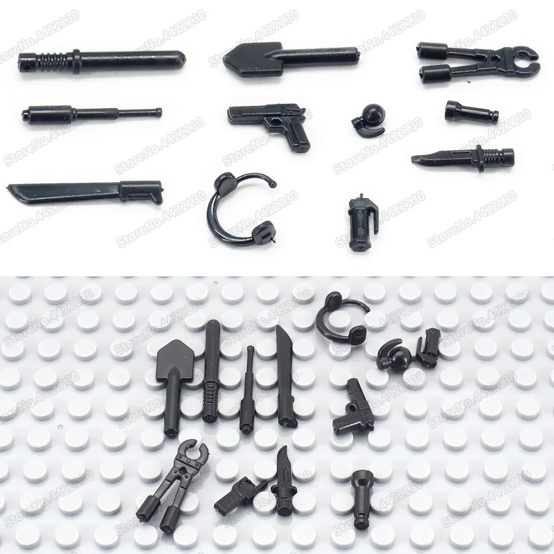 Bloc de construction d'arme de soldat de l'armée WW2, ensemble d'outils et de pistolet, modèle à monter soi-même, figurines de légion, équipement Moc Boy, jouets cadeaux de noël