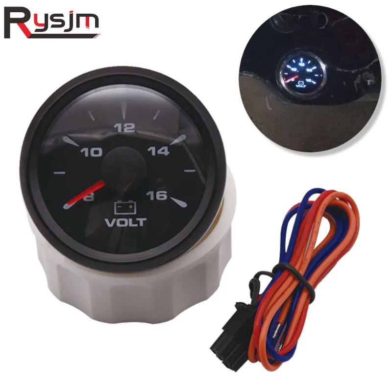 Customized 52mm Marine Boat Car Voltage Gauge Auto Voltmeter Waterproof IP67 Voltmeter Indicator With 8 color Backlight 12V 24V