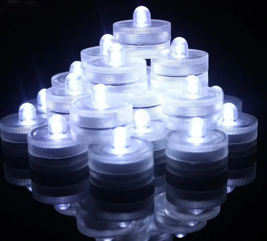 Pack of 12 Party Waterproof Wedding Underwater Battery Sub Seasonal Festival Celebration Flameless LED Tea Light Home Decoration