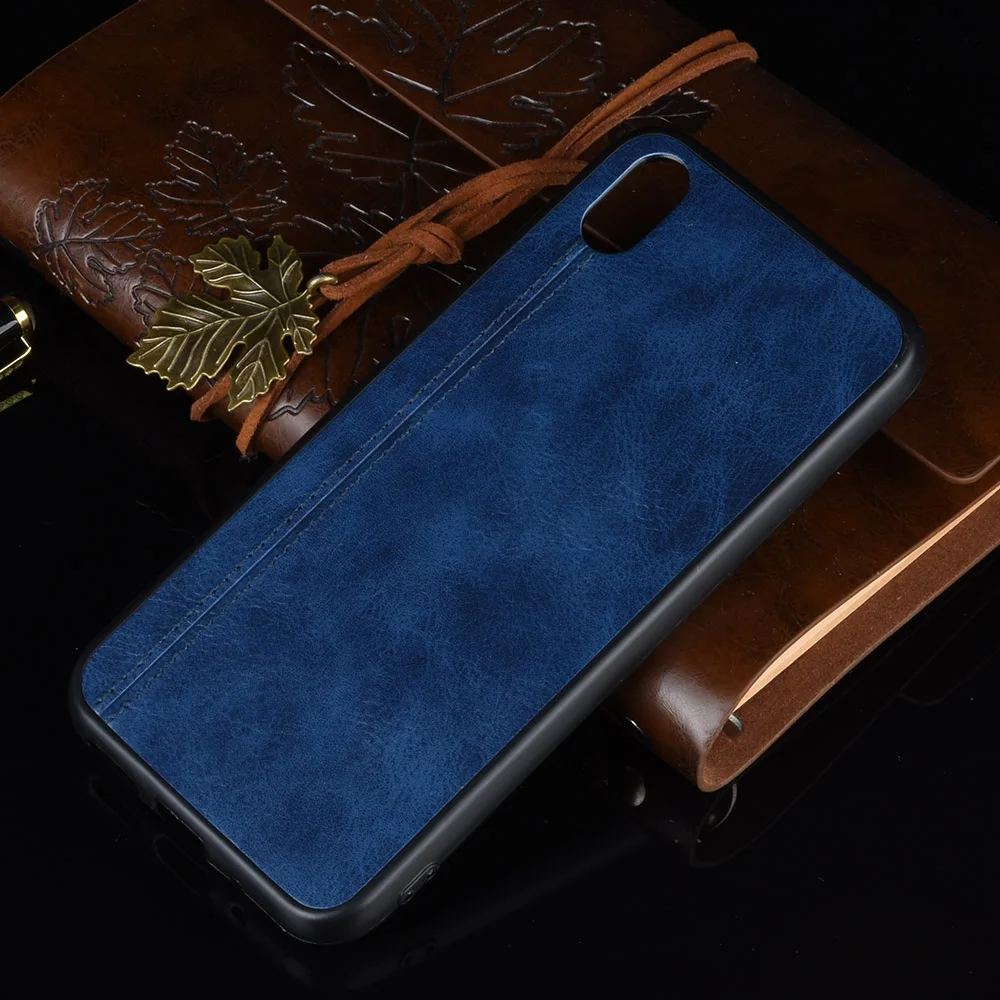 For Huawei Y5 2019 Case Suture Calfskin Soft Edge PU Leather Hard Phone Cover For Huawei Y5 2019 AMN-LX1 AMN-LX2 LX3 LX9 Case