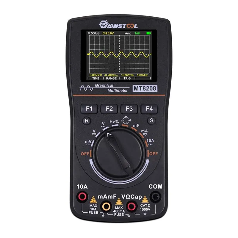 MUSTOOL Upgraded MT8208 2 In 1 HD Intelligent Digital Multimeter Graphical Oscilloscope 2.5Msps Sampling Rate Electronic Test