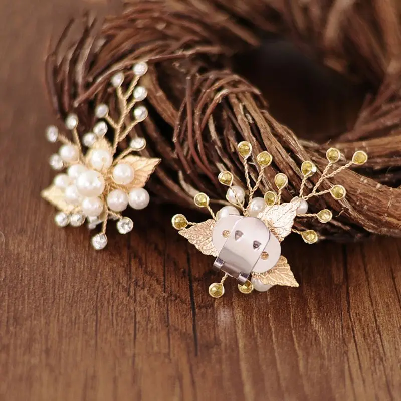 1 chiếc Giày Kẹp Lá Vàng Hợp Kim Cưới Giày Cao Gót Trang Trí Phụ Nữ Quyến Rũ Sang Trọng Thời Trang Vật Trang Trí DIY Giày phụ kiện