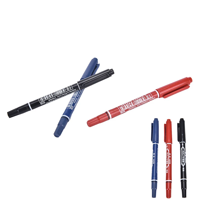 1Pcs Permanent Marker Pens With Double Tips Oily Marker Pen Twin Tips Doubled Headed Hook Line For CD DVD Media Disc