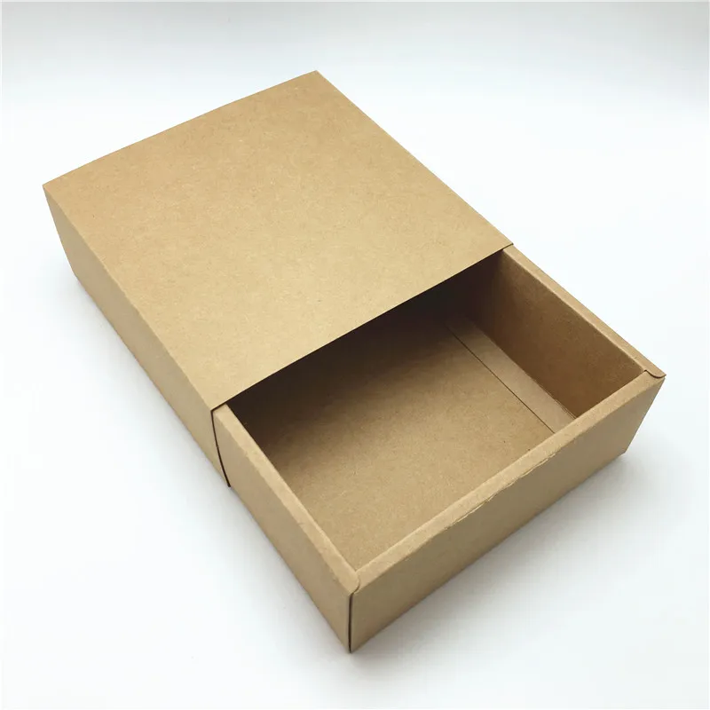 

20Pcs Kraft Paper Big Drawer Box 13*13*5cm Paperboard Drawer Gift Packaging Boxes Carry Case Chocolate Packaging Boxes