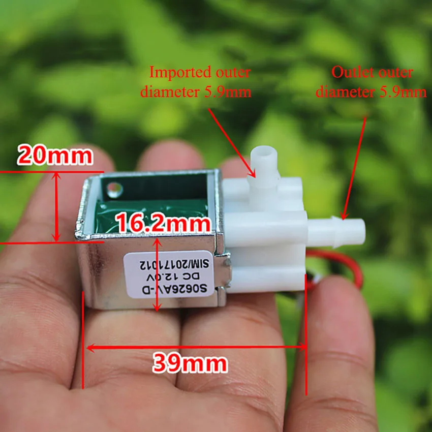 Válvula solenoide en miniatura, normalmente cerrada, cc 12V, Válvula de ventilación eléctrica para riego de jardín