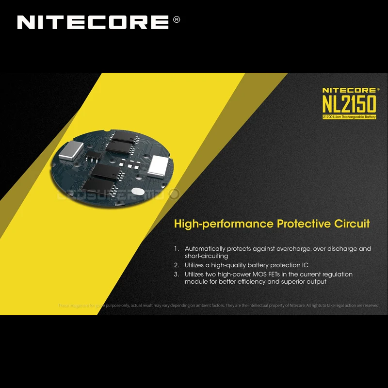 Next Generation Nitecore NL2150 Rechargeable Li-ion 21700 Battery 5000 mAh with CE & ROHS Certifications