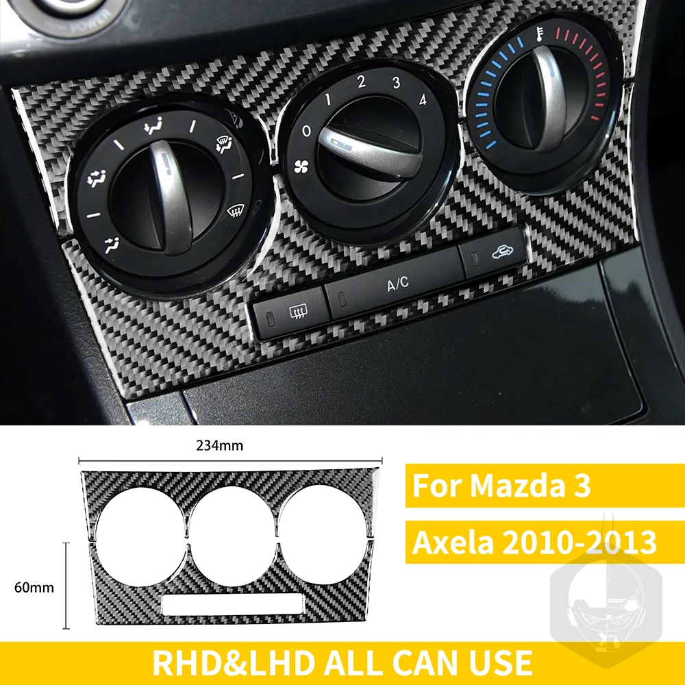 🌟 Fibra De Carbono Para Mazda 3 Axela 2013-2016 RHD – Panel Central Decorativo (Pegatina)