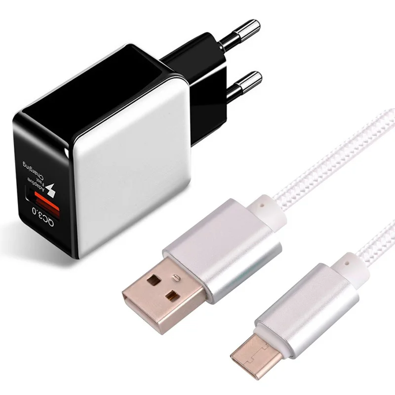 

Quick Charge 3.0 Fast Charger For Xiaomi 11 10 9 9T Note 10 Pro Redmi Note 5 6 7 8 8T Type-C Micro USB Plug Phone Cable