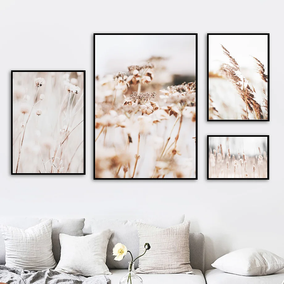 Farm Plant Flower Leaves Wheat Landscape Wall Art Canvas Painting Nordic Posters And Prints Wall Pictures For Living Room Decor