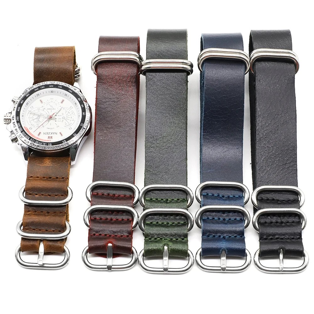 Kůže retro watchbands hodinky popruhy kapel 18mm 20mm 22mm 24mm náhrada potítka hodinky opasky