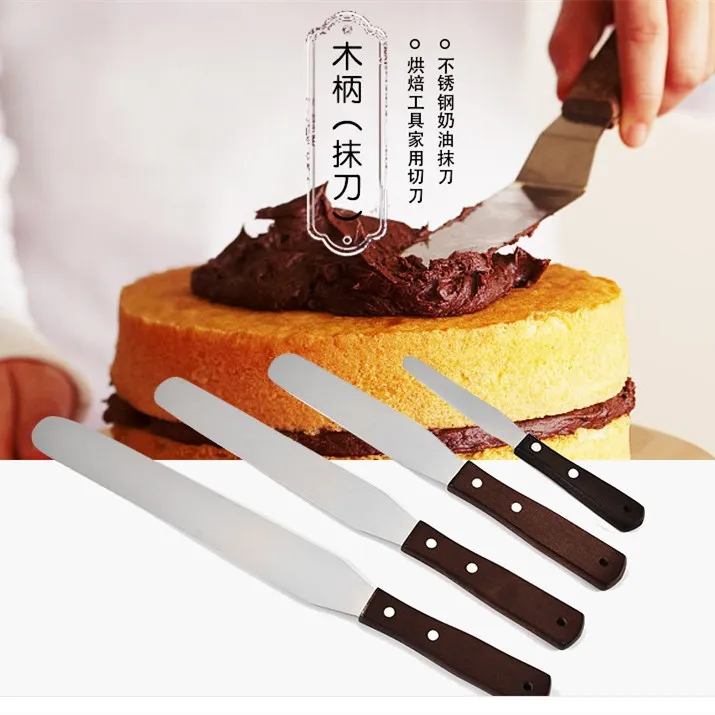 4/6/8/10 inch Stainless Steel Cake Spatula Butter Cream Icing Frosting Knife Smoother Kitchen Pastry Cake Decoration Tools