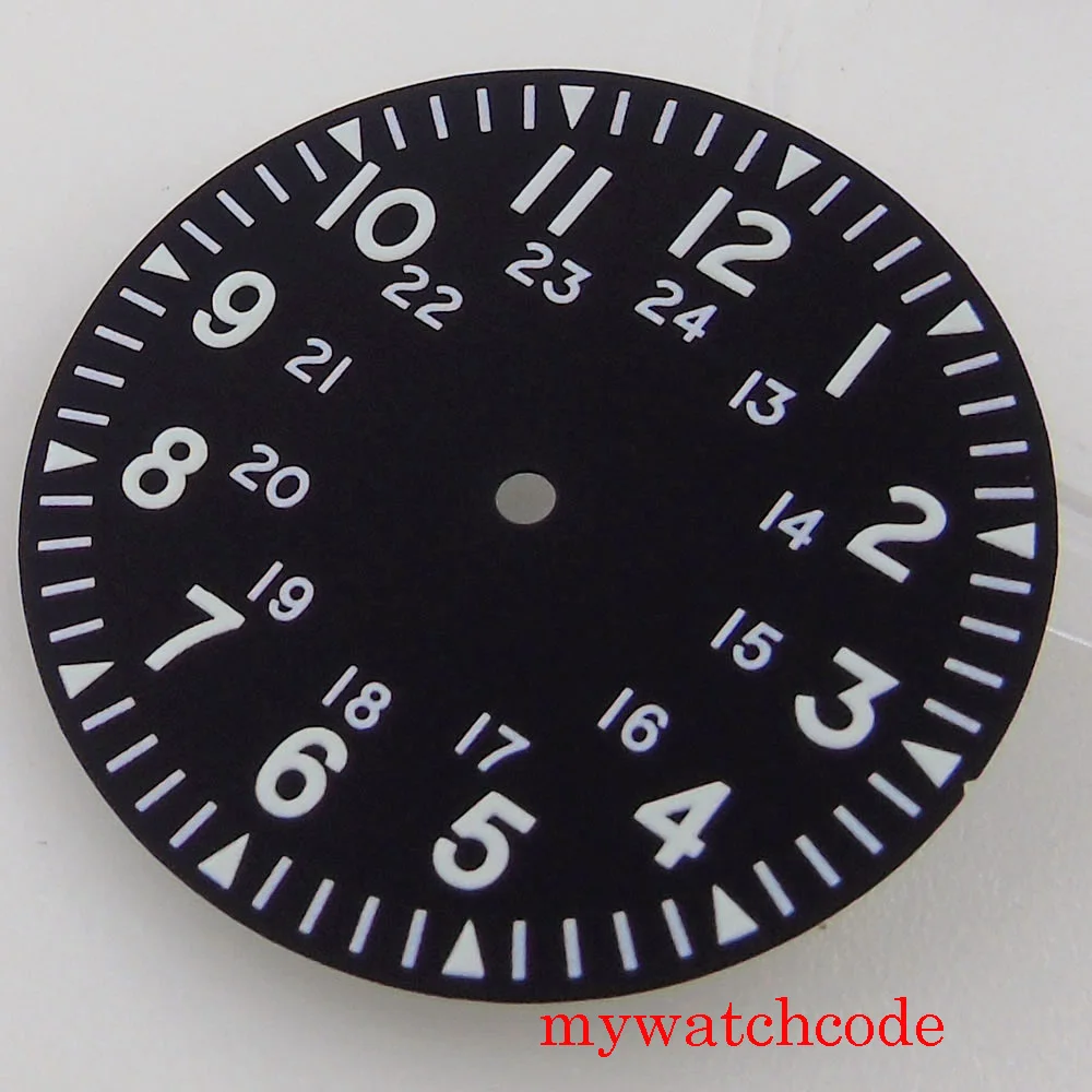 33.6 مللي متر Bliger العقيمة ساعة مزدوجة أربعة قدم الطلب ل NH35A ميوتا 8215 الحركة التلقائية C3 الأخضر مضيئة ساعة اليد أجزاء #2