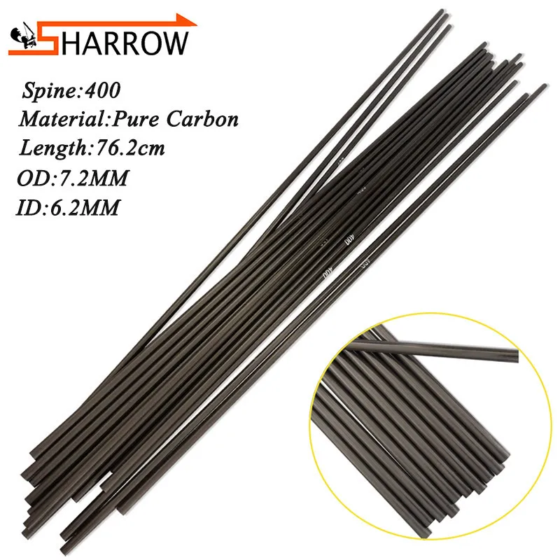 

6/12pcs 30" Arcehry Carbon Arrow Shaft Spine400 Pure Carbon Shaft Compound Recurve Bow And Arrow Hunting Shooting Accessories