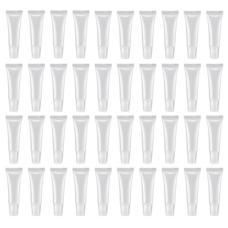 100 Pcs 10Ml Distribution Bottle Lip Gloss Tubes, Empty Clear Lotion Containers Tubes for Cosmetics DIY, Oblique Mouth