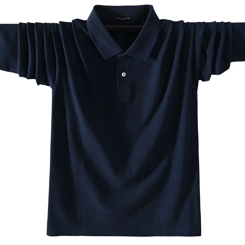 100% Cotton High Quality Men\'s Polo Shirts Solid Color Classic Casual Long Sleeve Polos Homme Fashion Men Clothing Lapel Tops