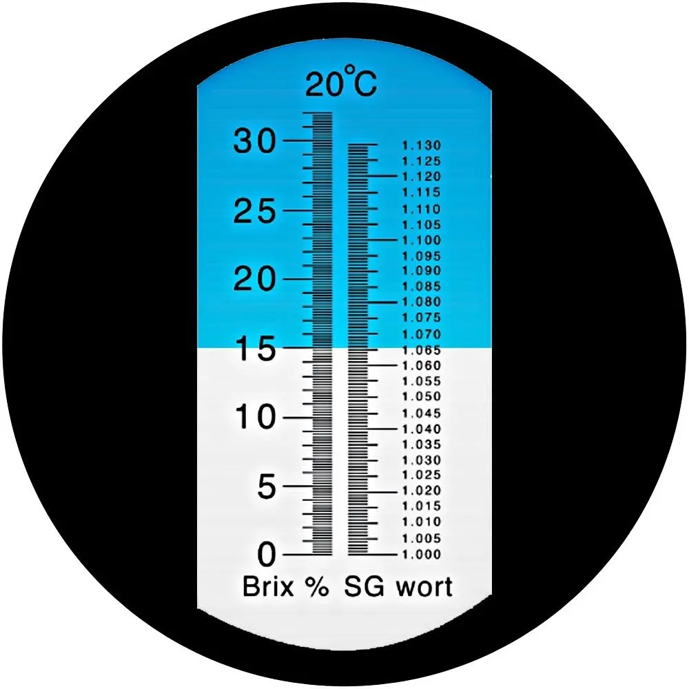 Bierwürze Weinrefraktometer Spezifisches Gewicht 1.000-1.130 Handheld 0-32 % Brix Zuckerkonzentrationsmessgerät Brauttester Densimete