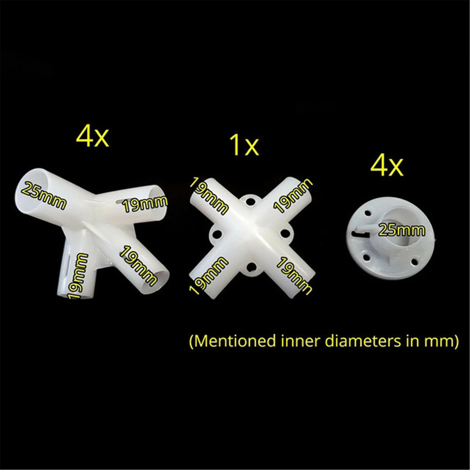 Spare Parts For 3x3m Gazebo Awning Tent Feet Corner Center Connector 25/19mm Wardrobe Tent Connector Shoe Rack Pipe Fittings