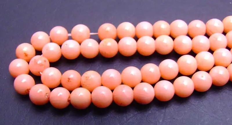 

Qingmos 6-7mm Round Natural Pink Coral Loose Beads for Jewelry Making DIY Necklace Bracelet Earring Strands 15" los31