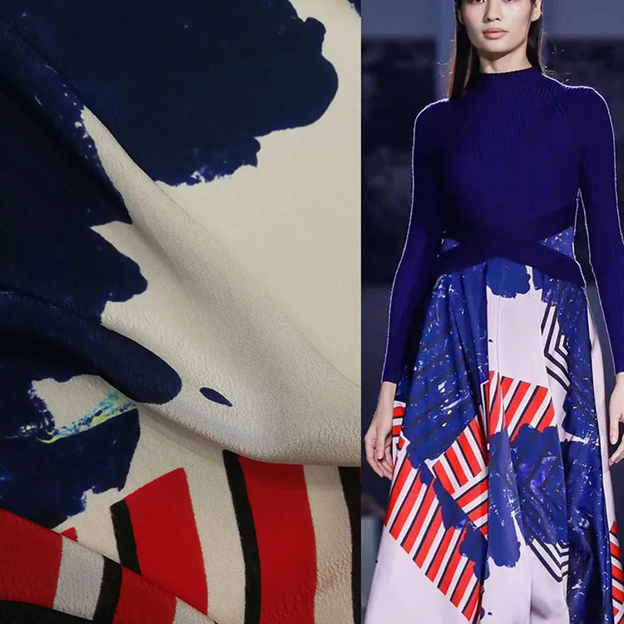 

140 см широкая мягкая ткань из крепдешина, новая модель, материал для платья, высококачественный Индивидуальный Пошив