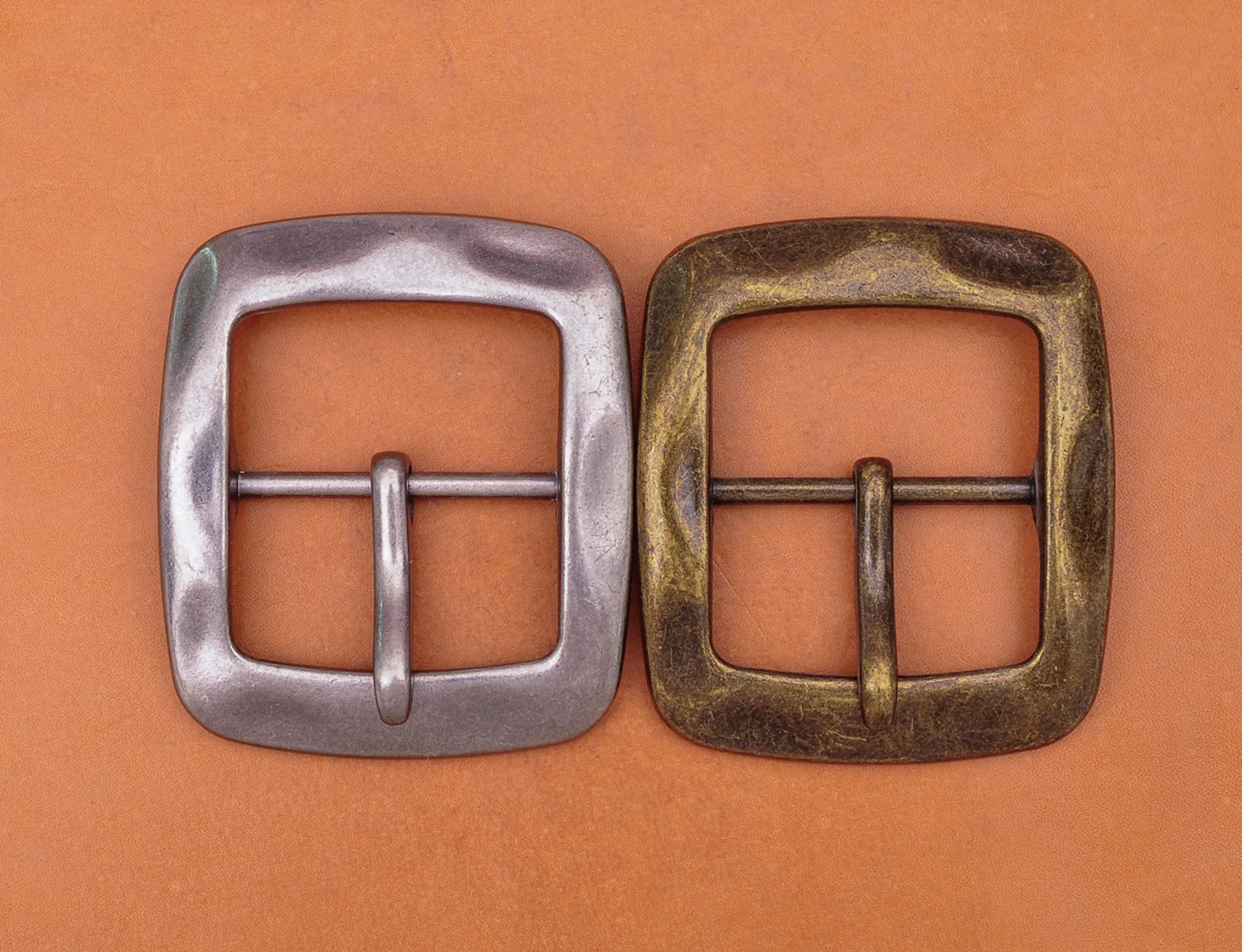 Heavy Duty Quality Vintage Silver Square Center Bar Pin Buckle for Leathercraft Belt Fit 40mm Strap