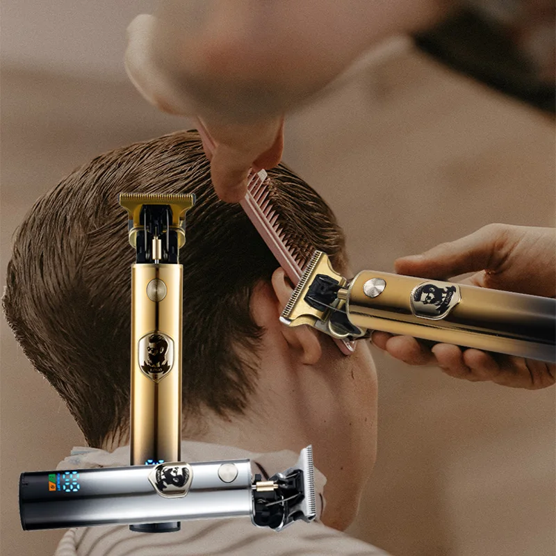 2021 New Styling T Shape LCD Display Rechargeable Hair Clipper Oily Head Bald Graving Barber Cutter Professional Hair Trimmer