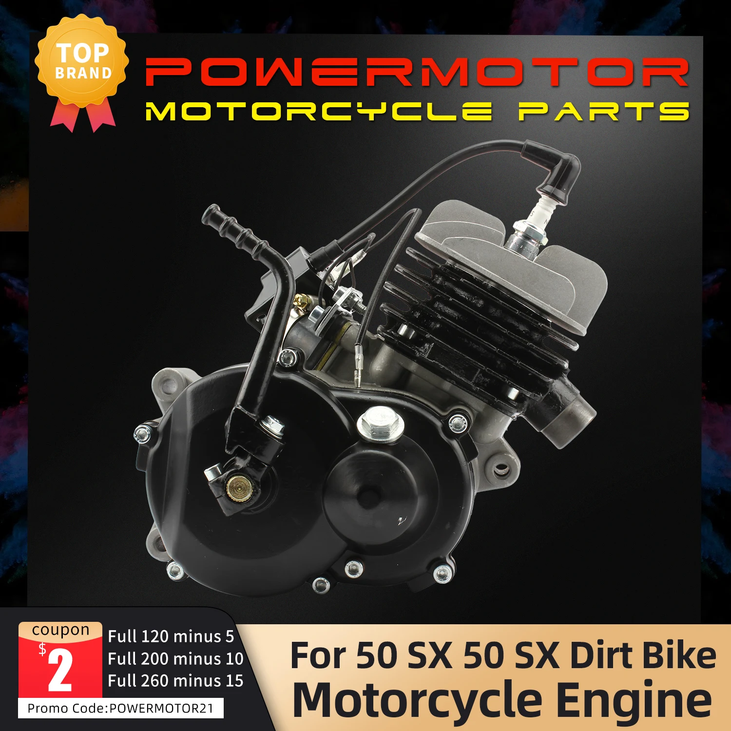 Motor refrigerado por aire para motocicleta 50 SX 50 JR SX PRO SENIOR Mini ATV Dirt Pit Cross Bike, todoterreno