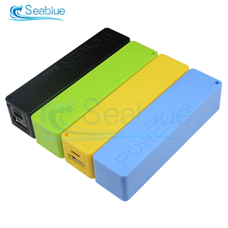 USB Mobile Power Charger Packing Box Battery Box 1 X 18650 DIY Portable Black White Pink Blue Yellow Green