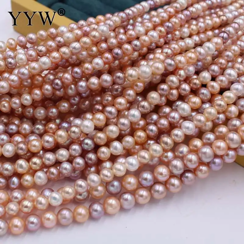 

Round 6-9mm Natural Cultured Round Freshwater Pearl Beads about 40cm for DIY Bracelet Necklace Fashion Jewelry Accessory