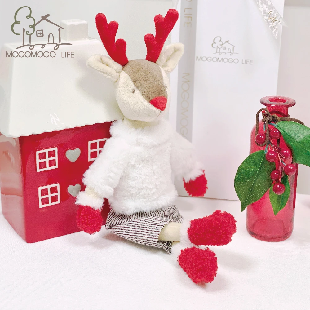 

Luxury Dressed Deer Stuffed Plush Animal Doll With Removable Outfit Birhtday Gift for Boy Lovely Reindeer Soft Toy with Coat