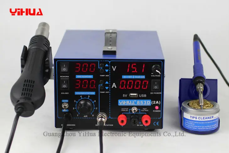 YIHUA-Station de expédià air chaud USB, poste de soudage, pipeline 853D, 220V, 110V, 3 en 1