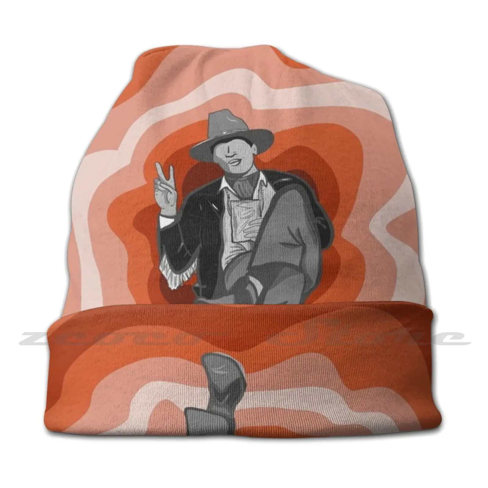 Taj Mahal-Psychedelic Print Knit Hat Hedging Cap Soft Elasticity Outdoor Sports Leisure Blues Country Tajmahal Guitar