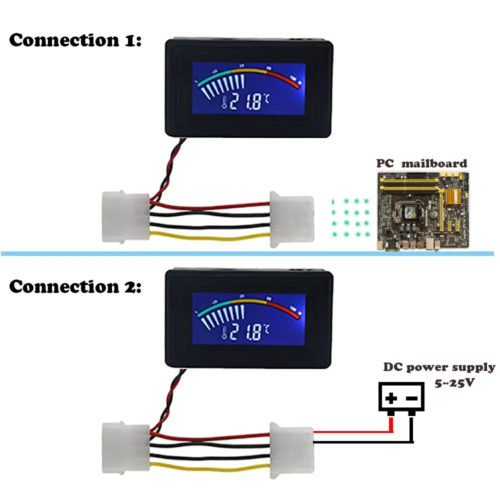 Digital LCD Usb Pointer Thermometer For Boiler Car Water Temperature Meter Tester C/F With Sensor For Air Conditioning Boilers