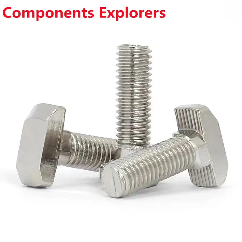 EU 20/30 Series M5 M6 M8 Hammer Head T-Bolt Screw Nickel Plating L=10/12/16/20/25/30mm T Bolts Fastener For Aluminum Profiles