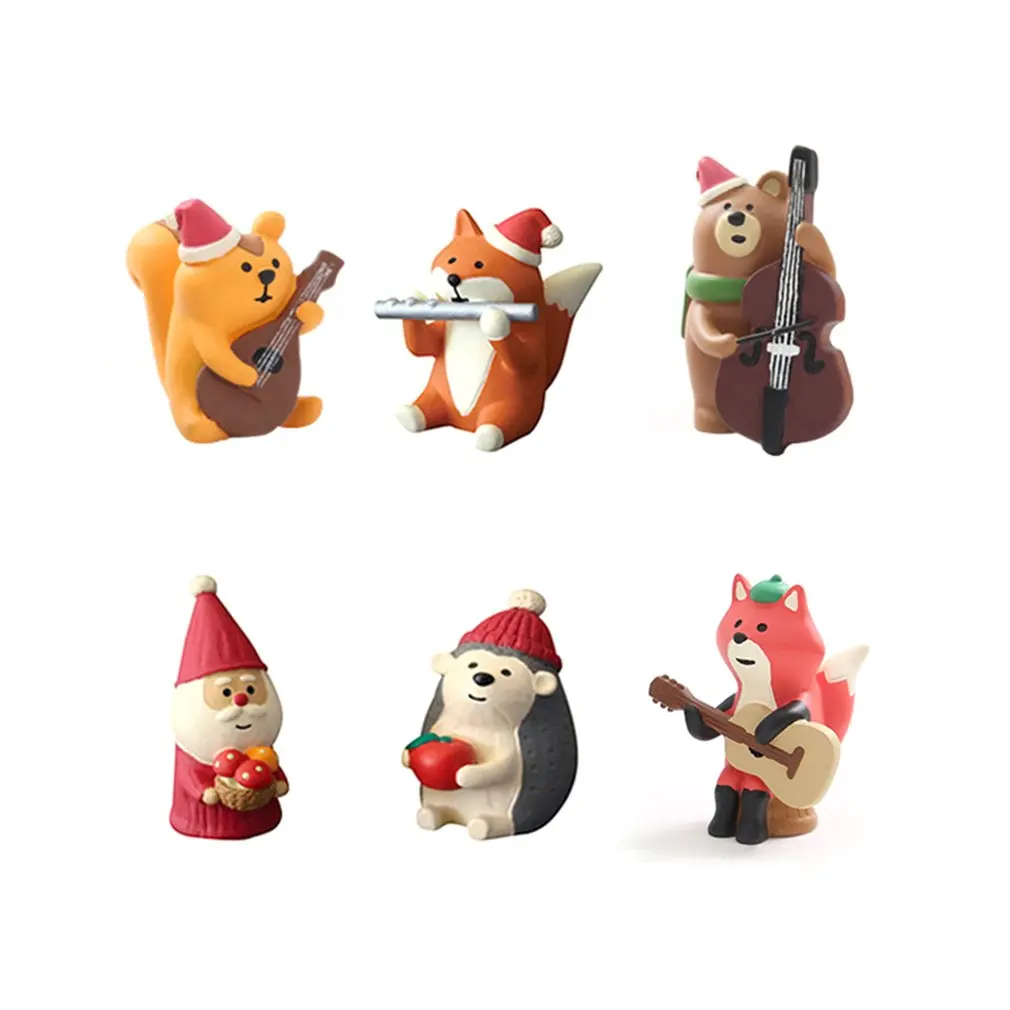 Boże narodzenie miniatury śnieg dekoracje figurki DIY miniaturowe postacie Mini żywica ozdoby świąteczne urodziny prezent dla dzieci