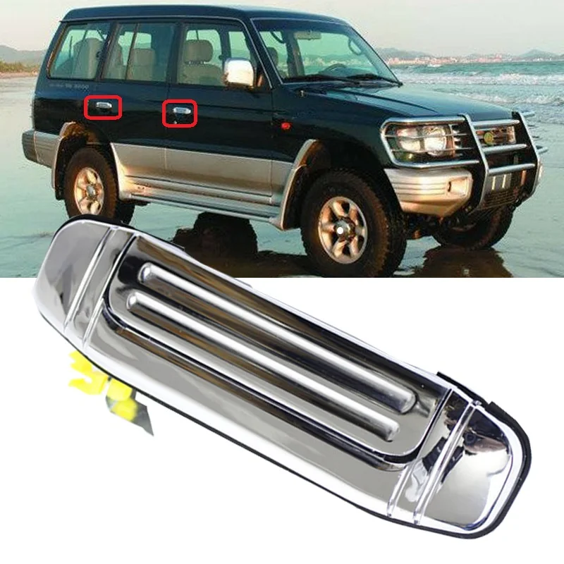 Roavia  Car Outer Exterior Door Handles Chrome For Mitsubishi Montero Pajero V31 V32 V33 V46 1992 1993 1994 1995 1996 1997-2000